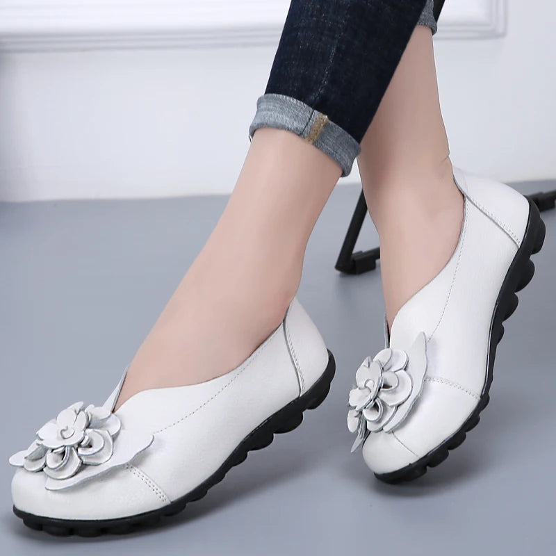 Damen Dirndl Ballerinas Mit Blume | Oktoberfest