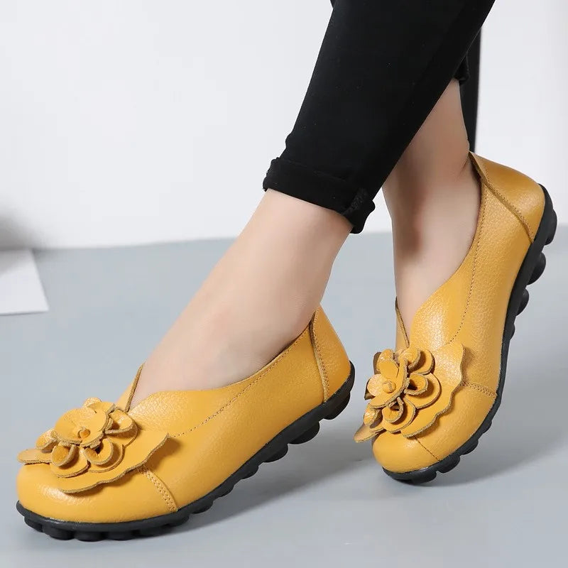 Damen Dirndl Ballerinas Mit Blume | Oktoberfest