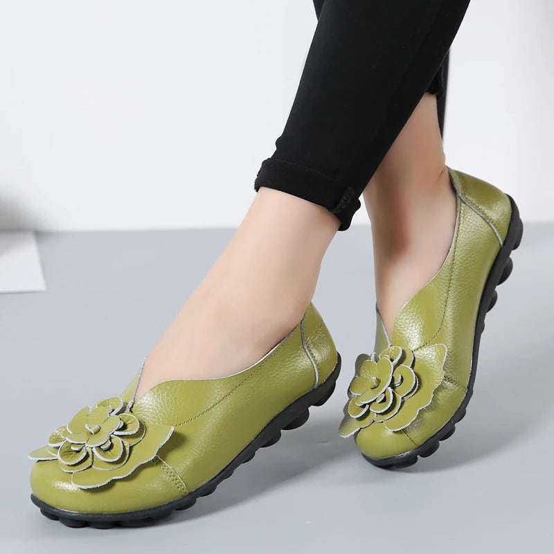 Damen Dirndl Ballerinas Mit Blume | Oktoberfest
