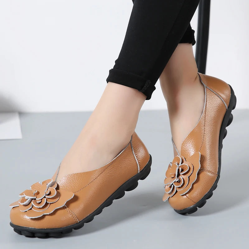 Damen Dirndl Ballerinas Mit Blume | Oktoberfest