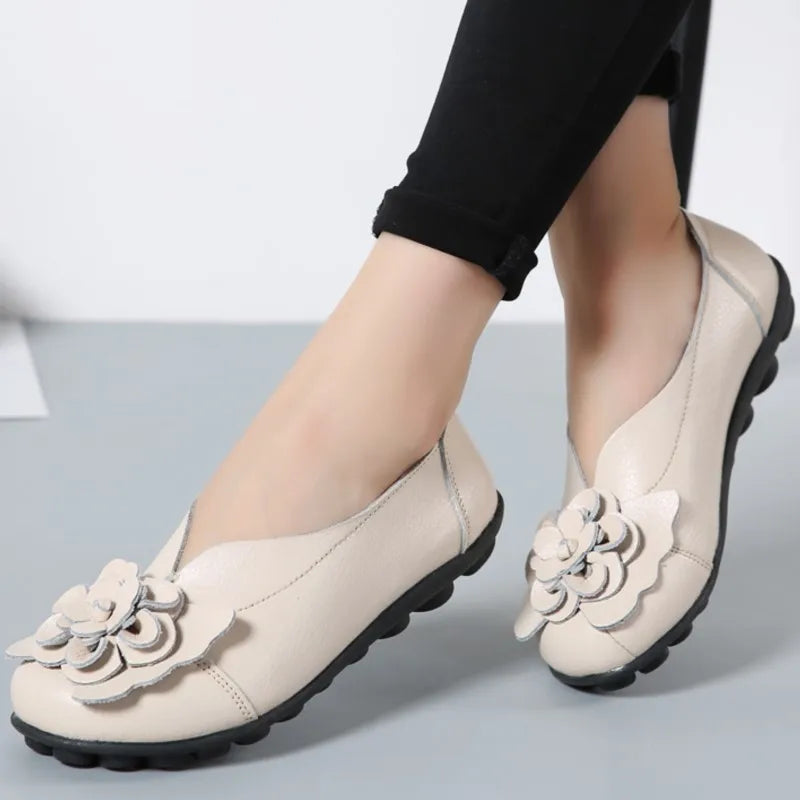 Damen Dirndl Ballerinas Mit Blume | Oktoberfest