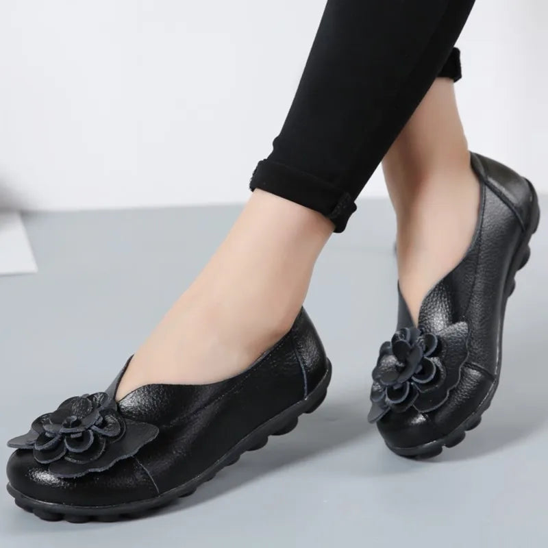 Damen Dirndl Ballerinas Mit Blume | Oktoberfest