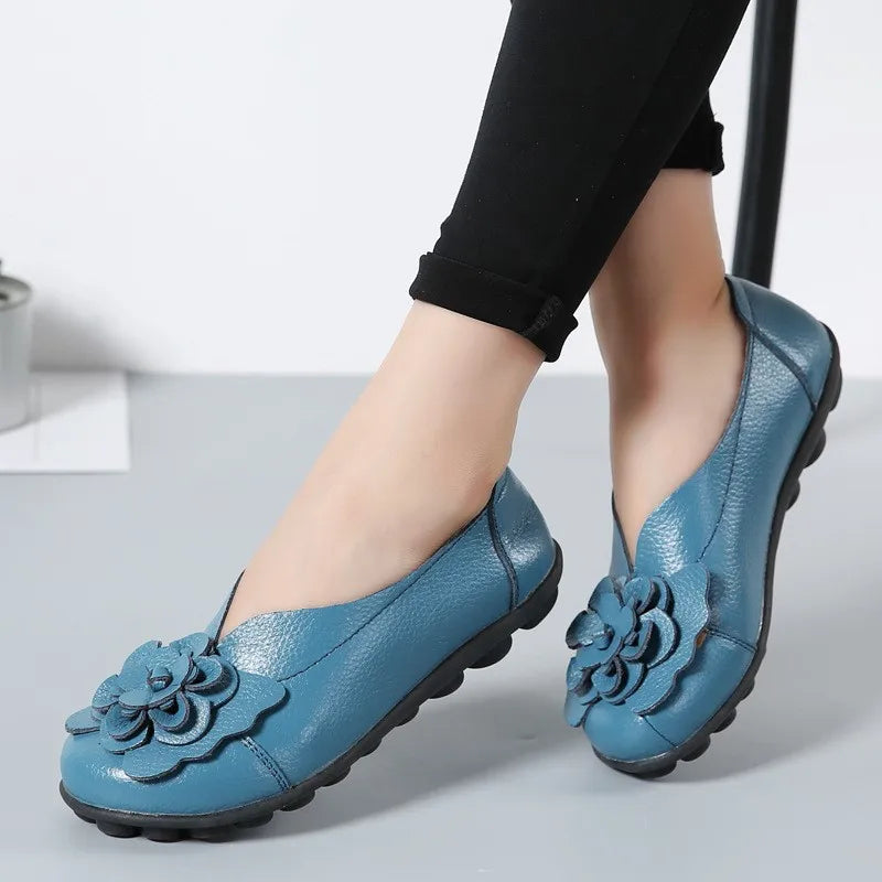 Damen Dirndl Ballerinas Mit Blume | Oktoberfest