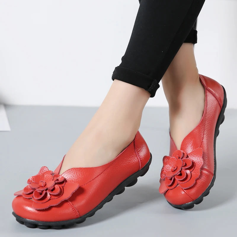 Damen Dirndl Ballerinas Mit Blume | Oktoberfest