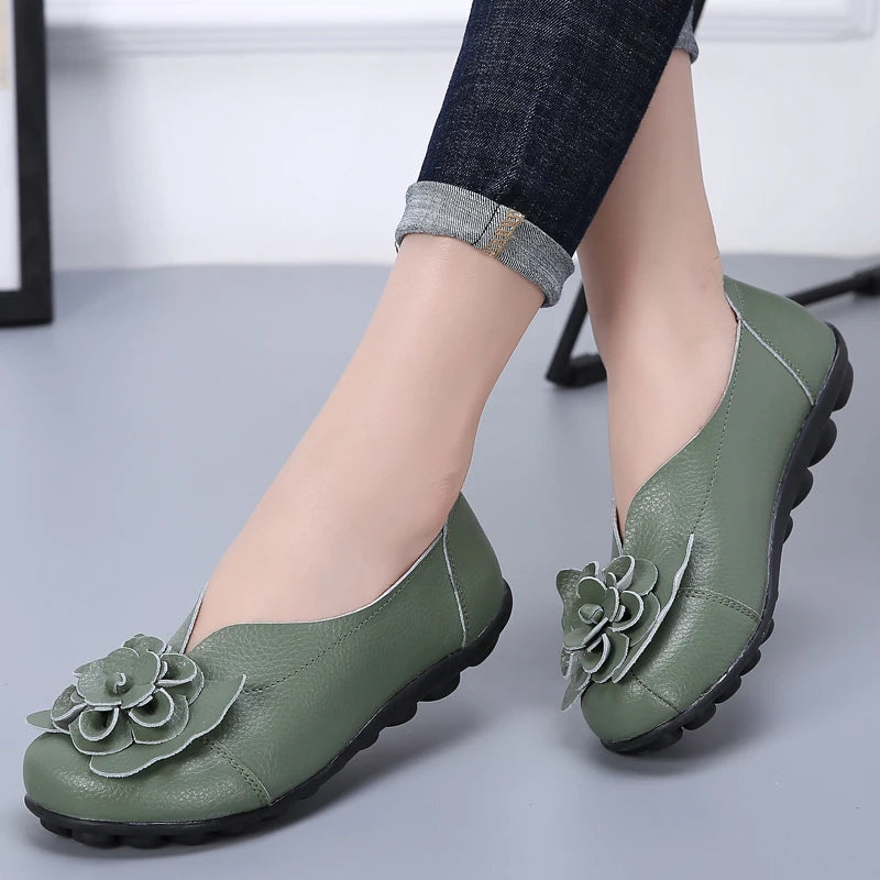 Damen Dirndl Ballerinas Mit Blume | Oktoberfest