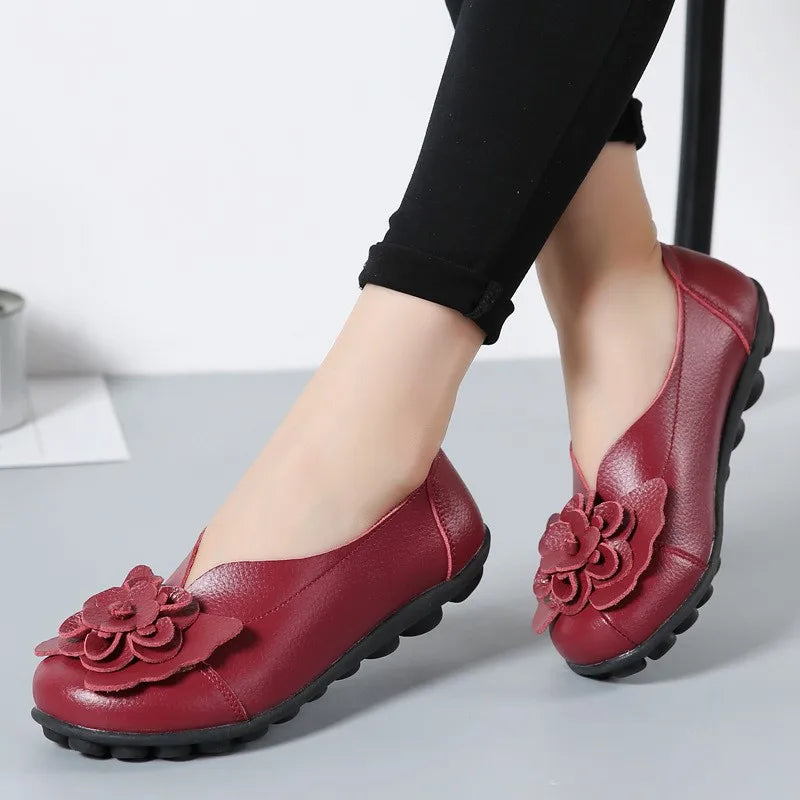 Damen Dirndl Ballerinas Mit Blume | Oktoberfest