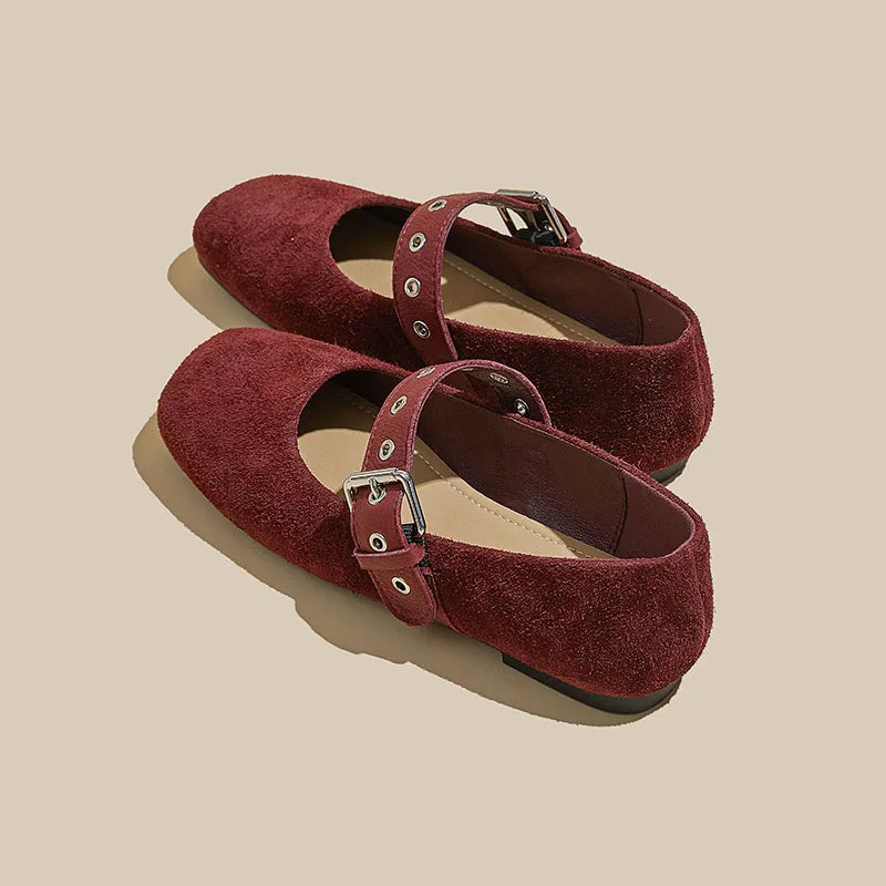 Damen Dirndl Ballerinas Mit Schnalle | Oktoberfest