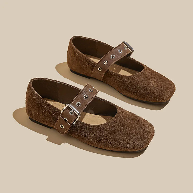 Damen Dirndl Ballerinas Mit Schnalle | Oktoberfest