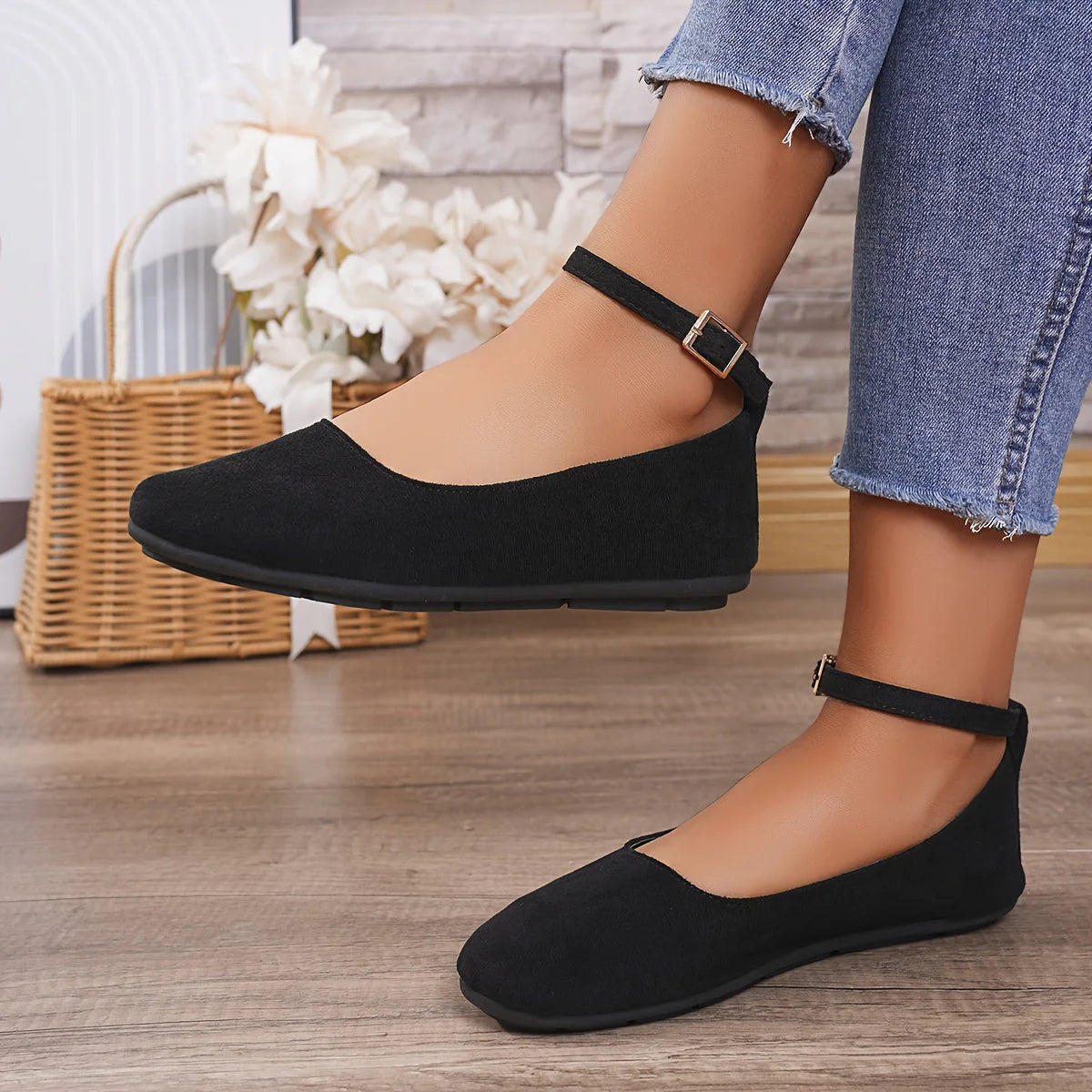 Damen Dirndl Ballerinas Oktoberfest | Riemchen