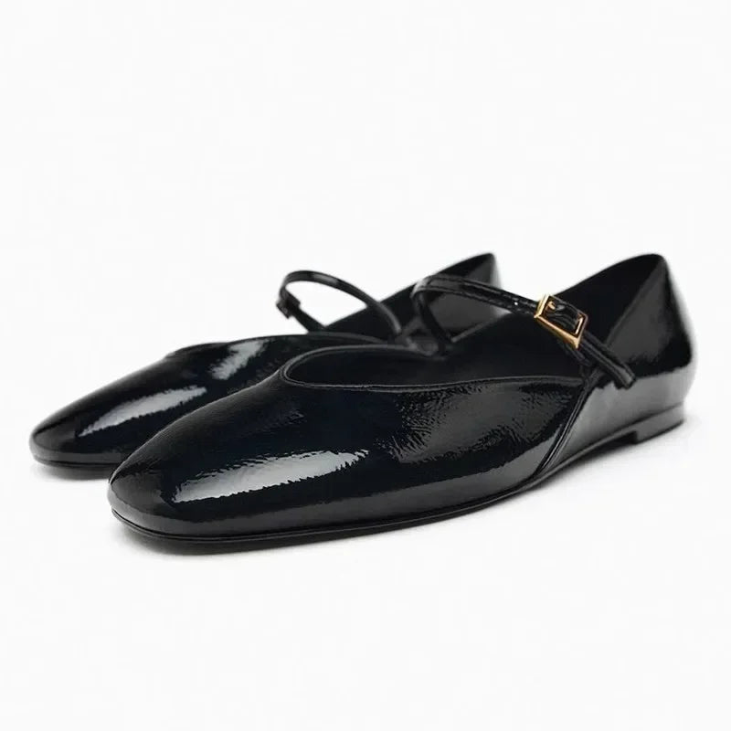 Damen Dirndl Ballerinas mit runder Spitze | Oktoberfest