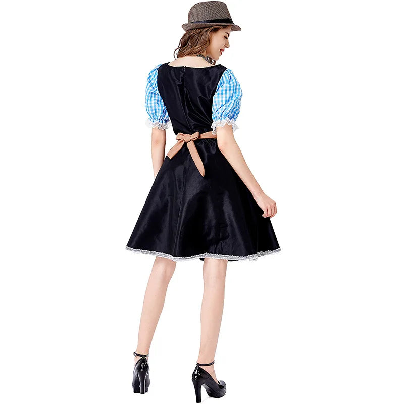 Damen Dirndl Klassisches Kleid Mit Schürze | Oktoberfest