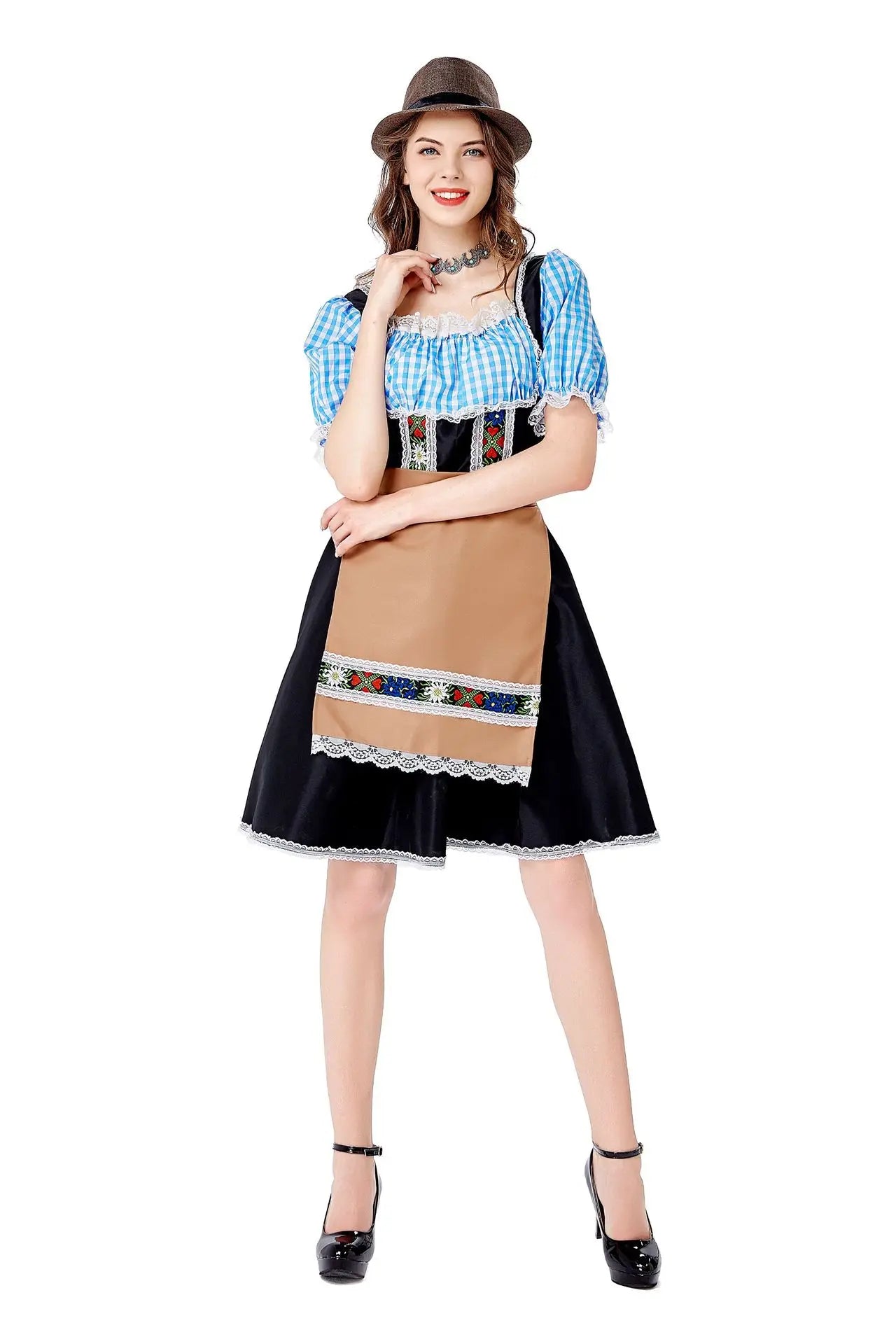 Damen Dirndl Klassisches Kleid Mit Schürze | Oktoberfest