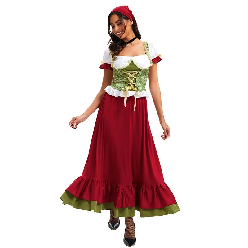 Damen Dirndl Kleid Mit Mieder Und Schürze | Oktoberfest