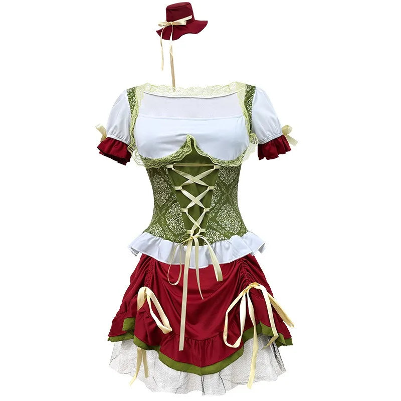 Damen Dirndl Kleid Mit Mieder Und Schürze | Oktoberfest