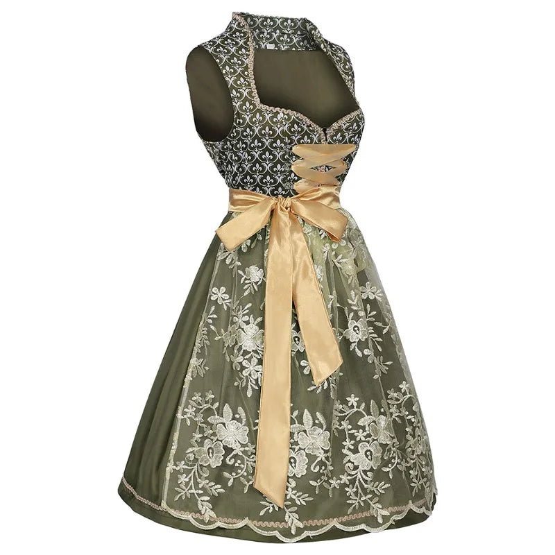 Damen Dirndl Kleid mit Herzausschnitt Oktoberfest | Festlich