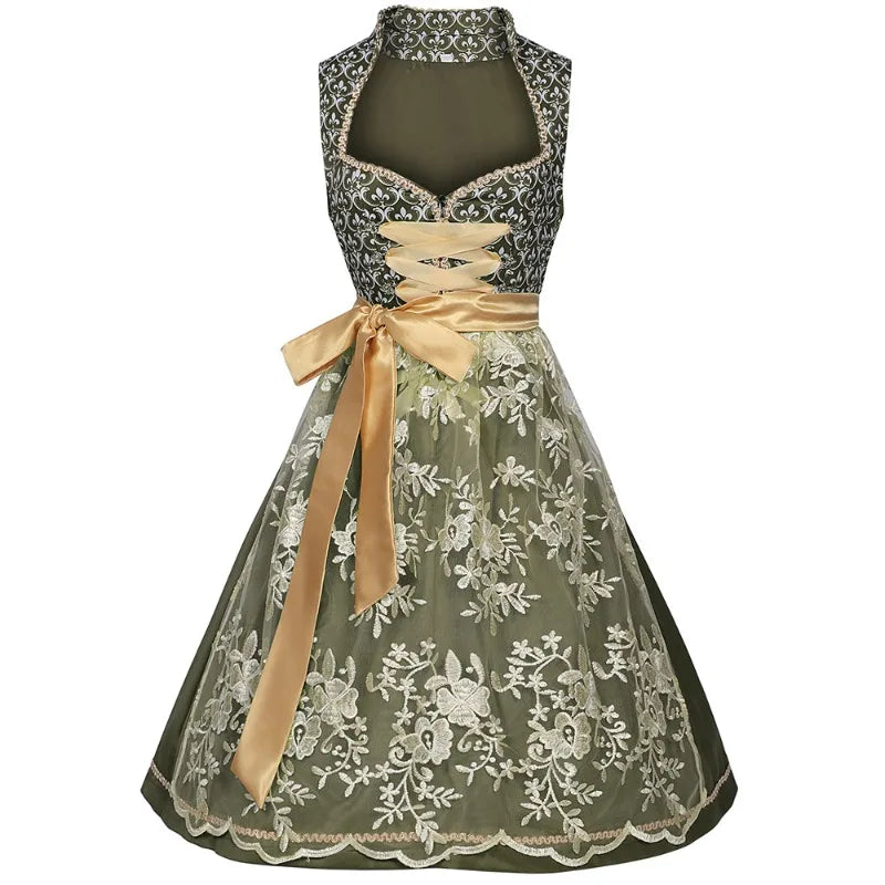 Damen Dirndl Kleid mit Herzausschnitt Oktoberfest | Festlich