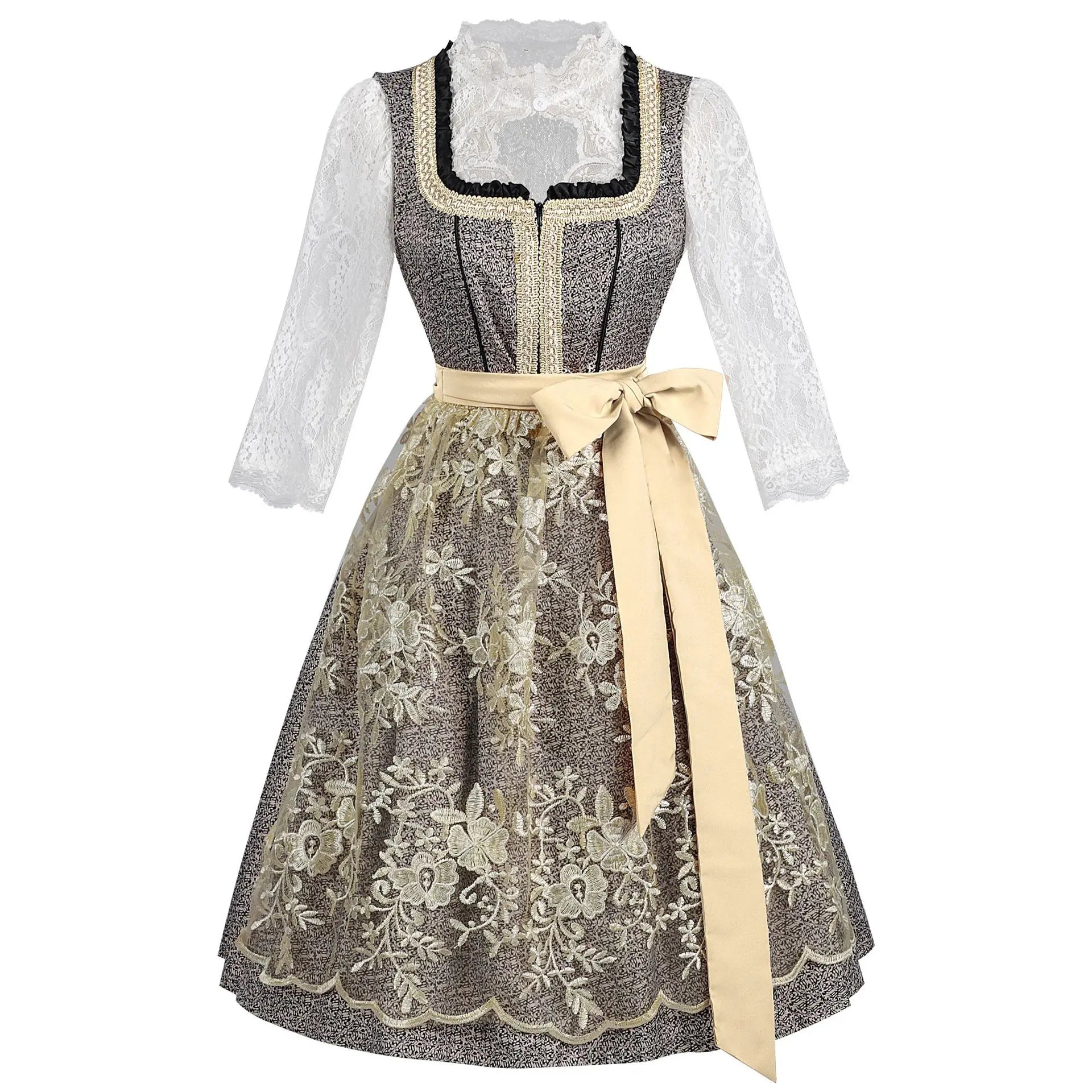 Damen Dirndl Mit 3/4-Arm Bluse Und Schürze | Oktoberfest
