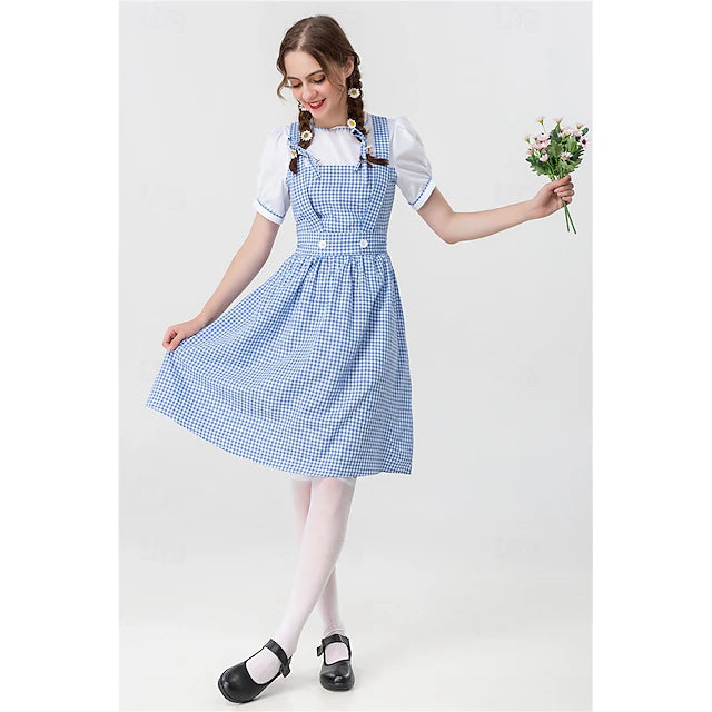 Damen Dirndl Mit Karomuster Und Trägern | Oktoberfest