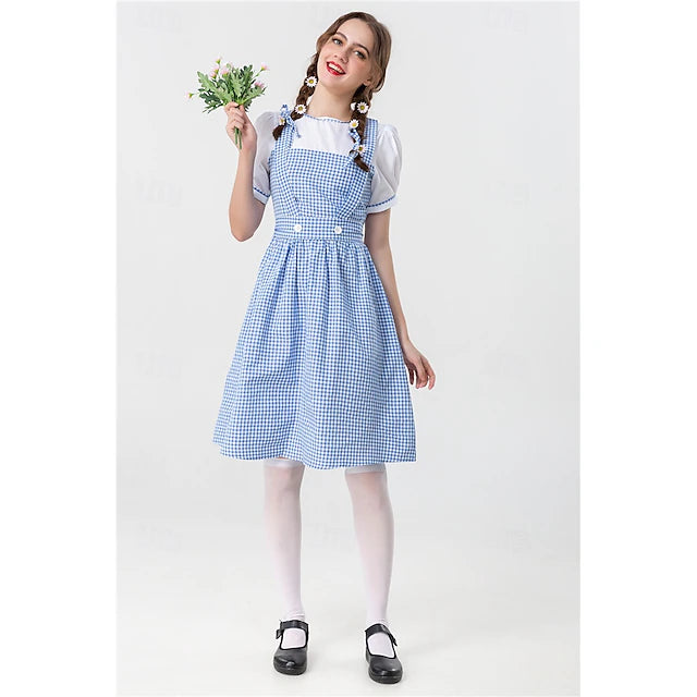 Damen Dirndl Mit Karomuster Und Trägern | Oktoberfest