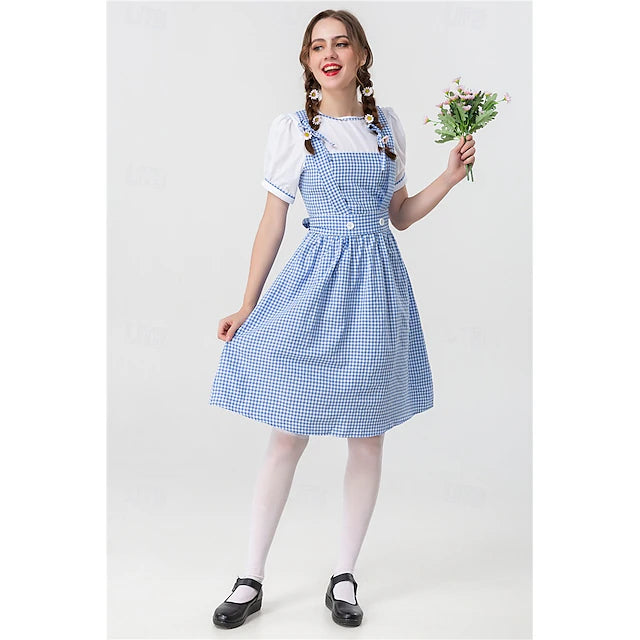 Damen Dirndl Mit Karomuster Und Trägern | Oktoberfest