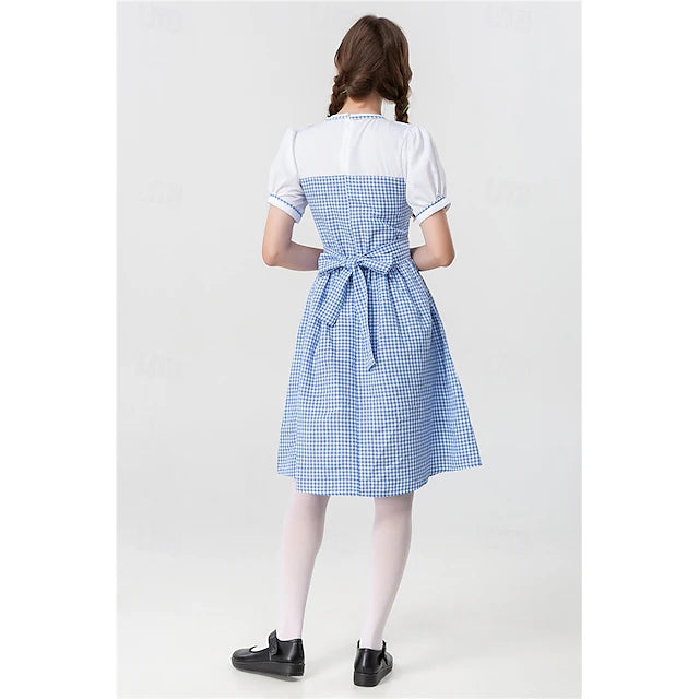 Damen Dirndl Mit Karomuster Und Trägern | Oktoberfest