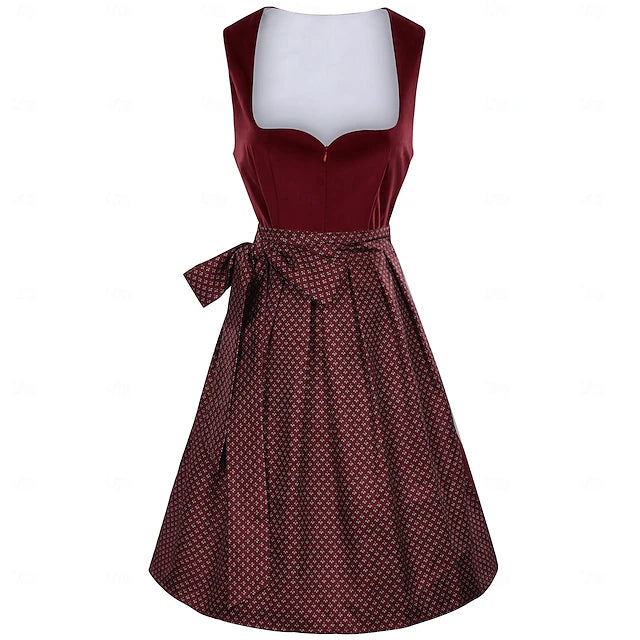 Damen Dirndl Mit Schleife Und Muster | Oktoberfest