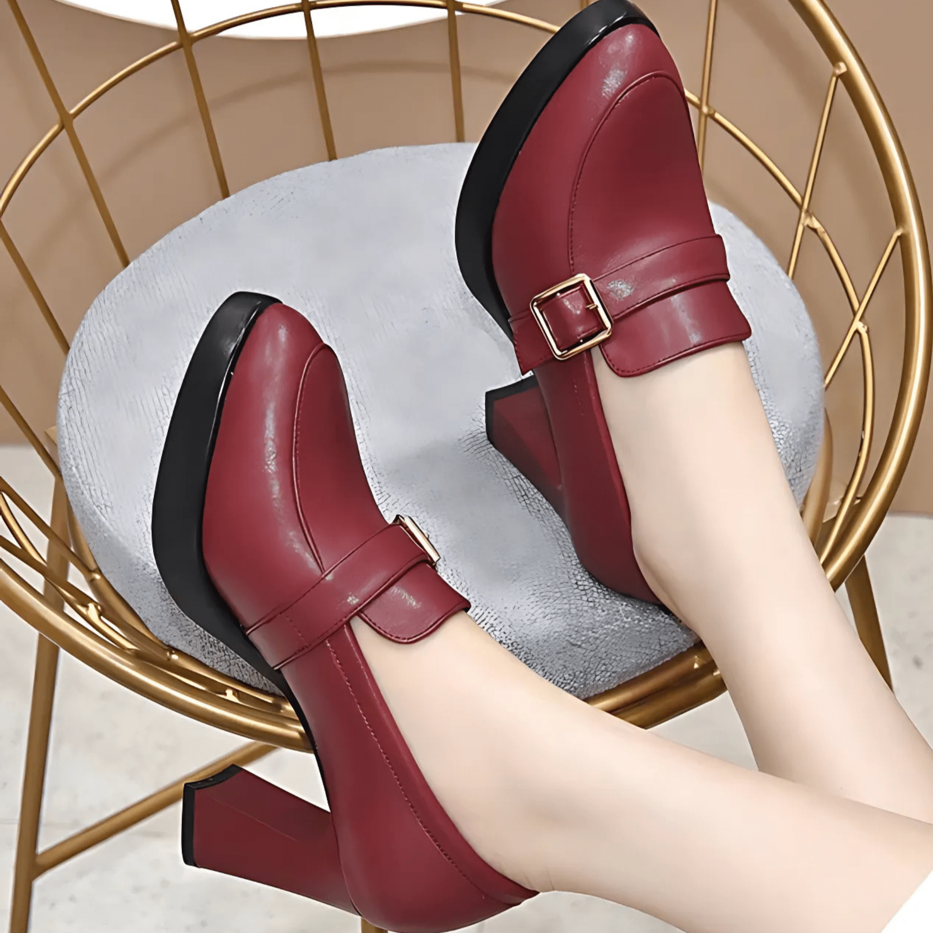 Damen Dirndl Pumps Mit Hohem Absatz Und Schnalle | Oktoberfest
