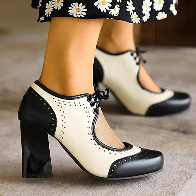 Damen Dirndl Schuhe Mit Schnürung Und Absatz | Oktoberfest