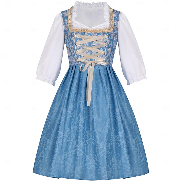 Damen-Dirndl mit Viertelärmeln Spitze und Schürze | Oktoberfest