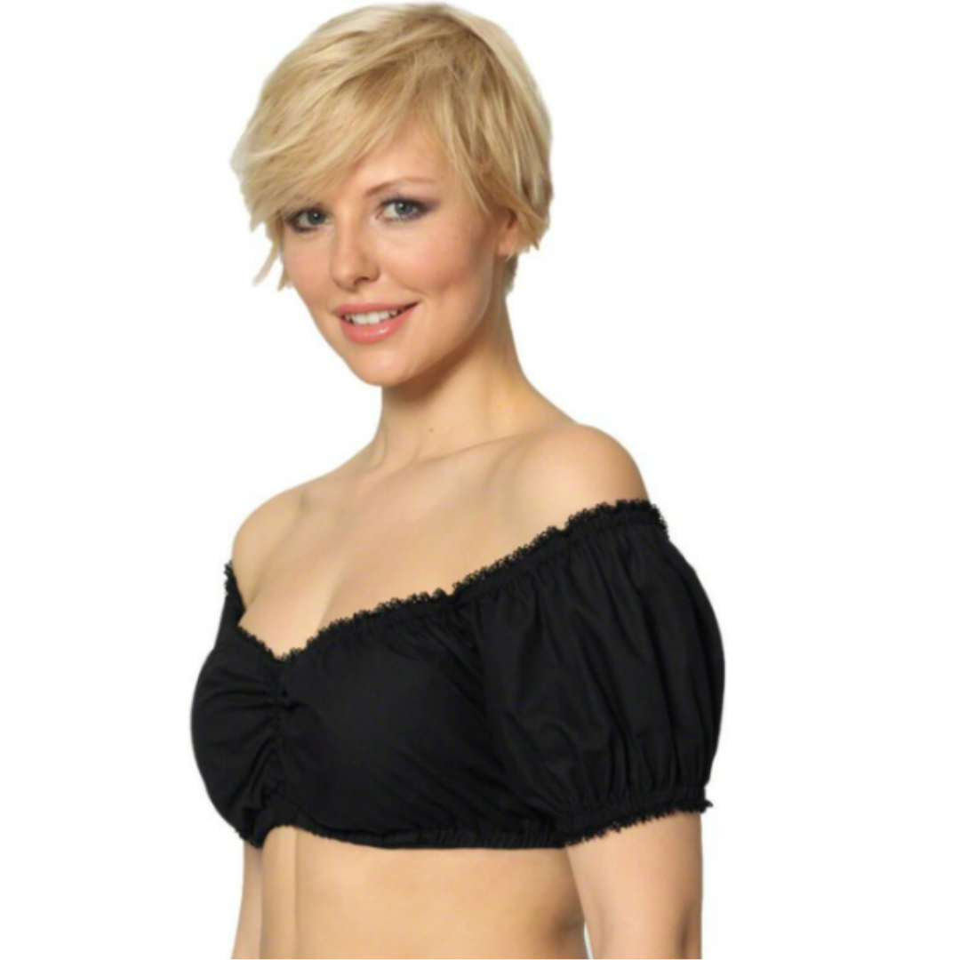 Damen Dirndlbluse Kurzarm Mit Bündchen | Oktoberfest