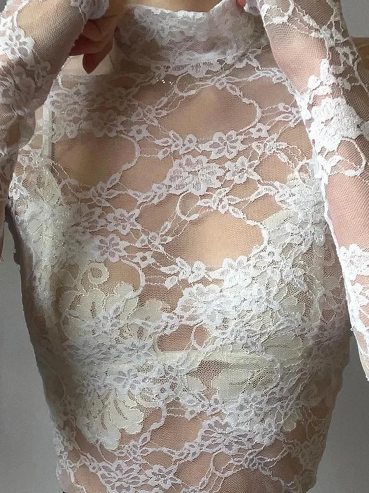 Damen Dirndlbluse Langarm Hochgeschlossen | Oktoberfest