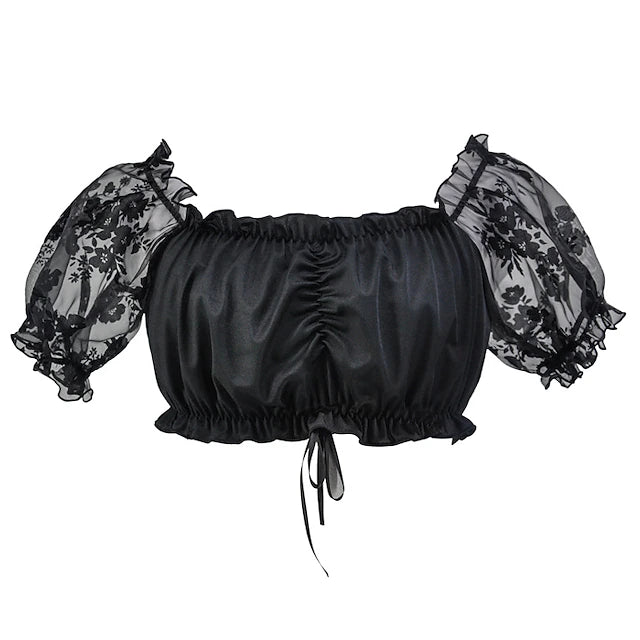 Damen Dirndlbluse Mit Puffärmeln | Oktoberfest