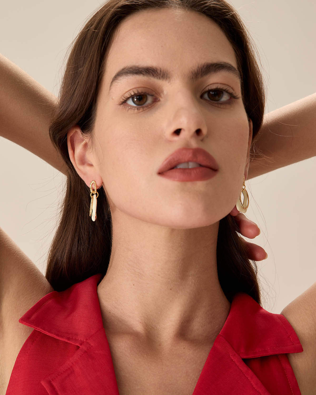 Damen Elegante Ohrringe Mit Geometrischem Design | Goldfarben