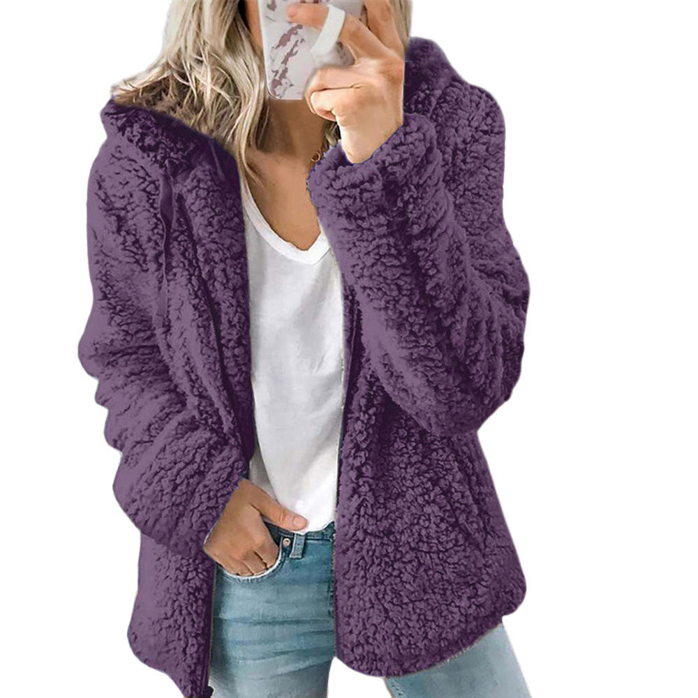 Damen Fleecejacke Mit Knöpfen & Brusttaschen | Teddy