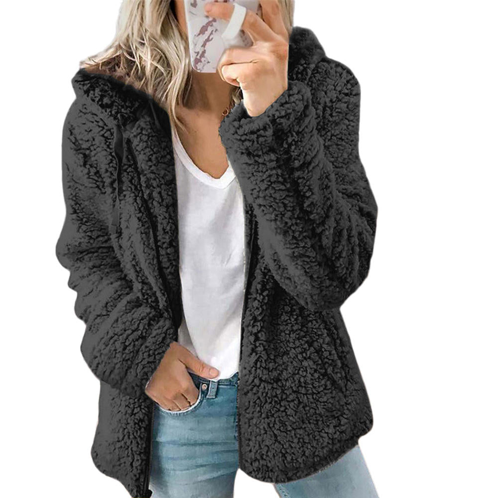Damen Fleecejacke Mit Knöpfen & Brusttaschen | Teddy