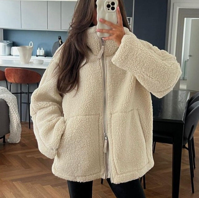 Damen Fleecejacke Mit Zip & Taschen | Warm