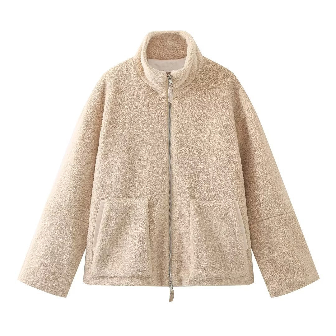 Damen Fleecejacke Mit Zip & Taschen | Warm