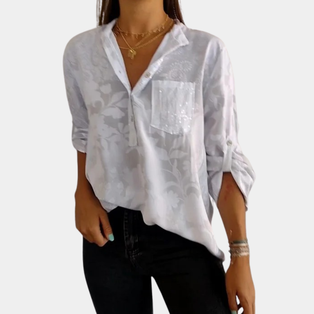 Damen Glitzer Bluse Mit Pailletten | Elegant