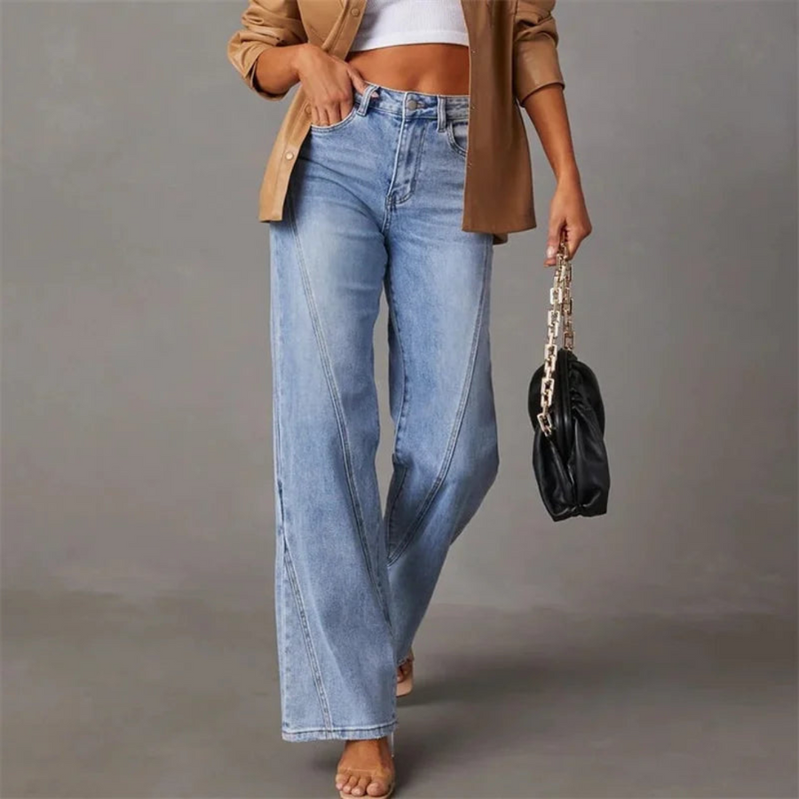 Damen Jeans Hochtailliert Gerade | Lang