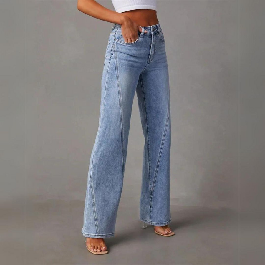 Damen Jeans Hochtailliert Gerade | Lang