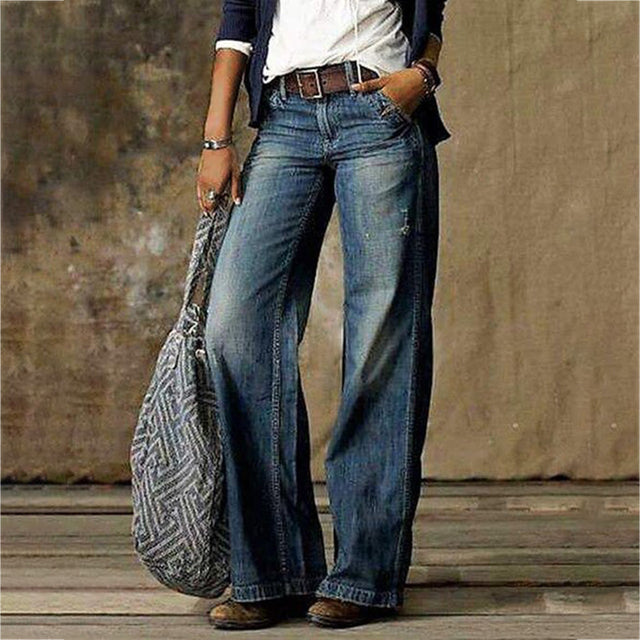 Damen Jeans Weit Retro | Lang