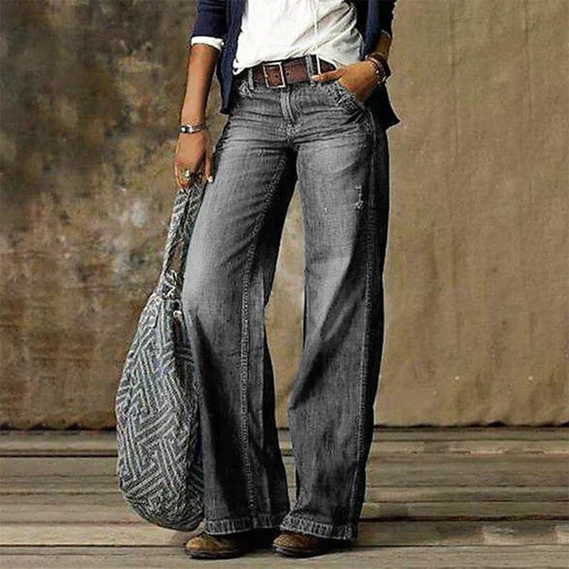 Damen Jeans Weit Retro | Lang