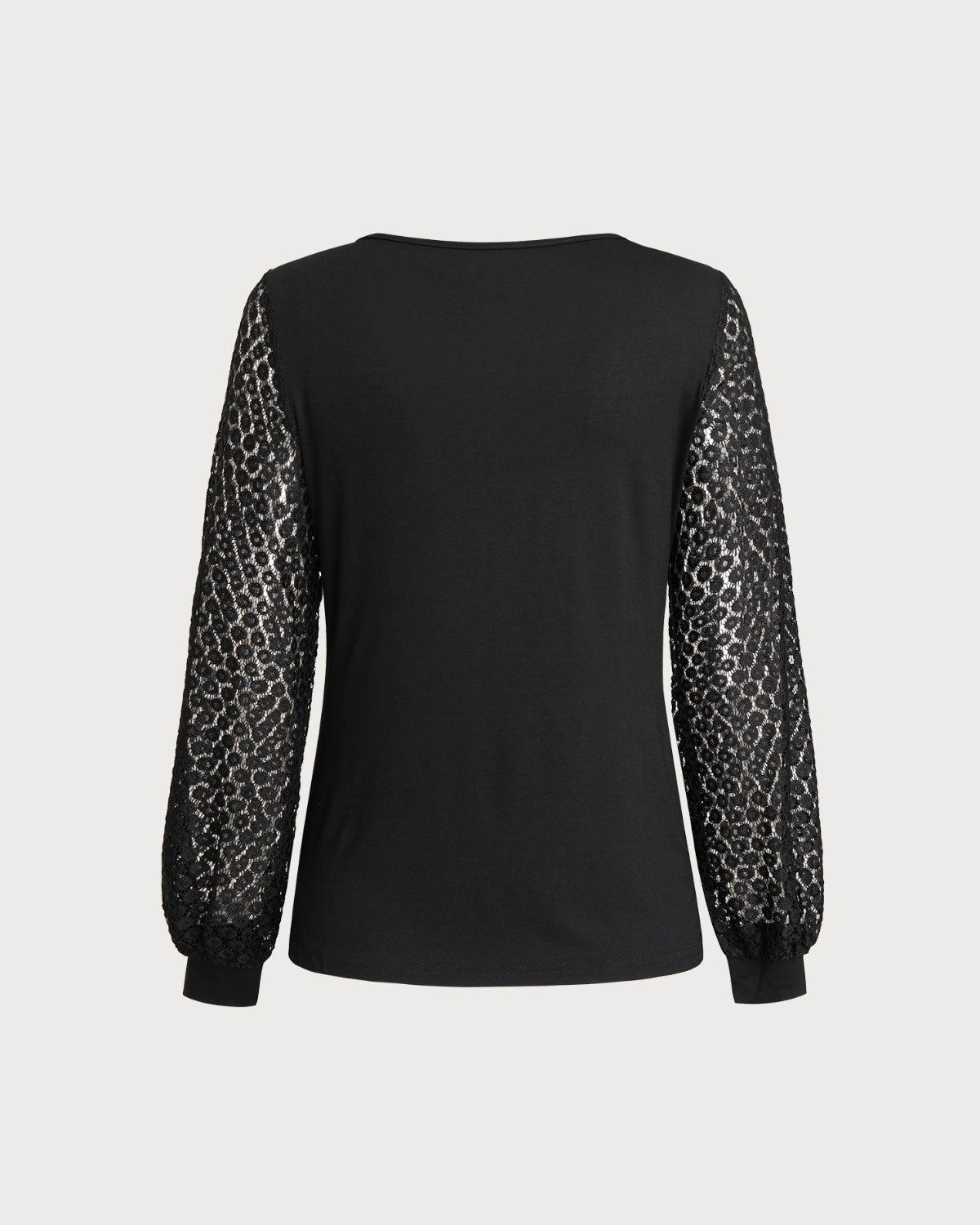 Damen Langarmshirt Mit V-Ausschnitt Und Spitzenärmeln | Festlich