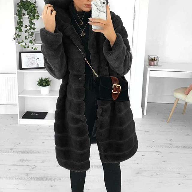 Damen Langer Wintermantel Mit Kapuze | Warm