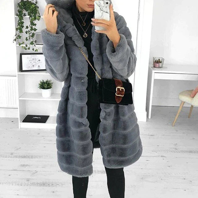 Damen Langer Wintermantel Mit Kapuze | Warm