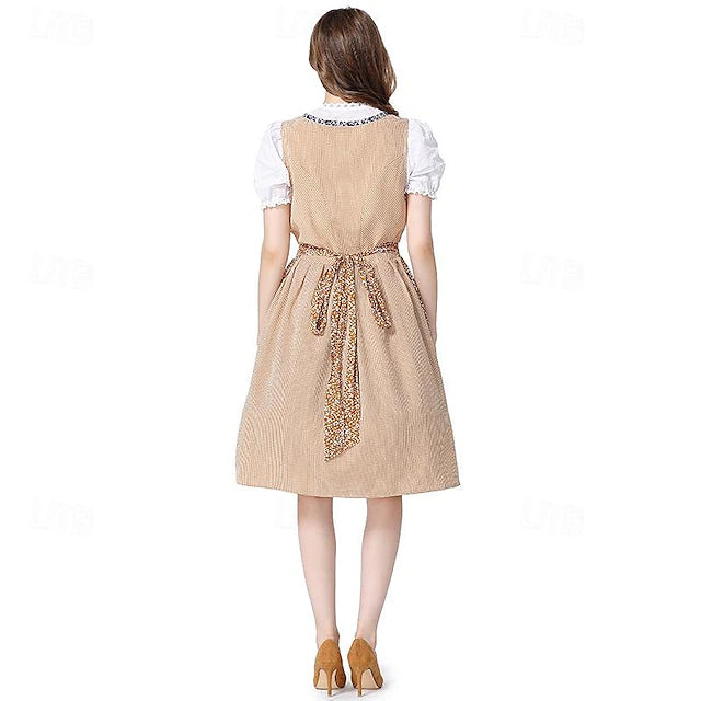 Damen Oktoberfest Dirndl Mit Musterrock Und Bluse | Traditionell