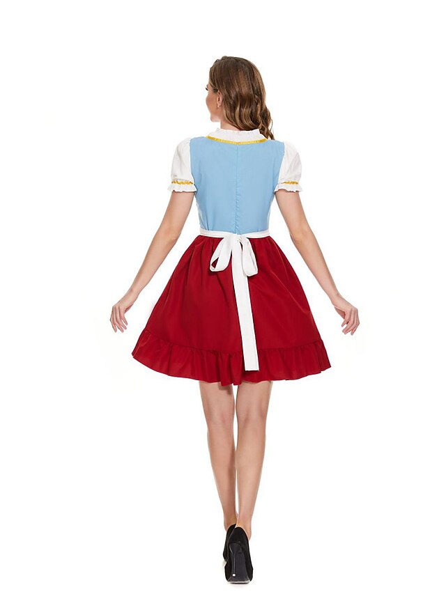 Damen Oktoberfest Kleid Mit Schürze Und Blumenmuster | Traditionell
