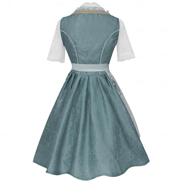Damen Oktoberfest Kleid Mit Spitze Schürze | Midi
