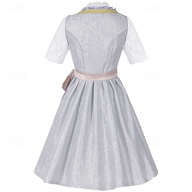 Damen Oktoberfest Kleid Mit Spitze Schürze | Midi