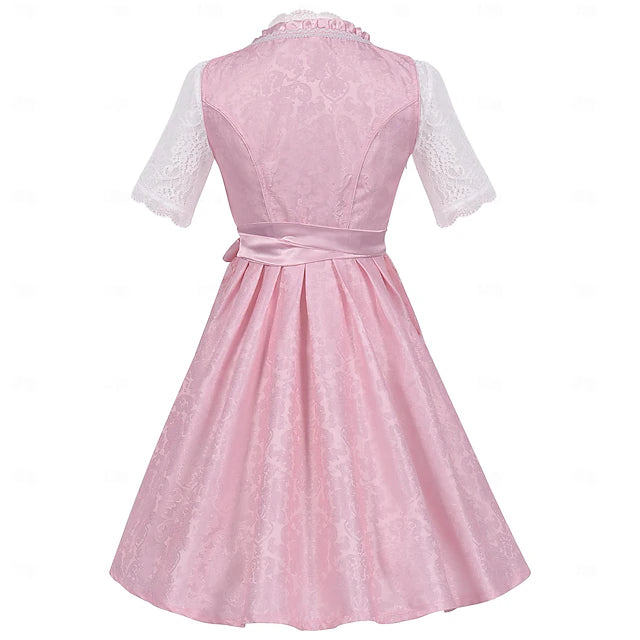 Damen Oktoberfest Kleid Mit Spitze Schürze | Midi